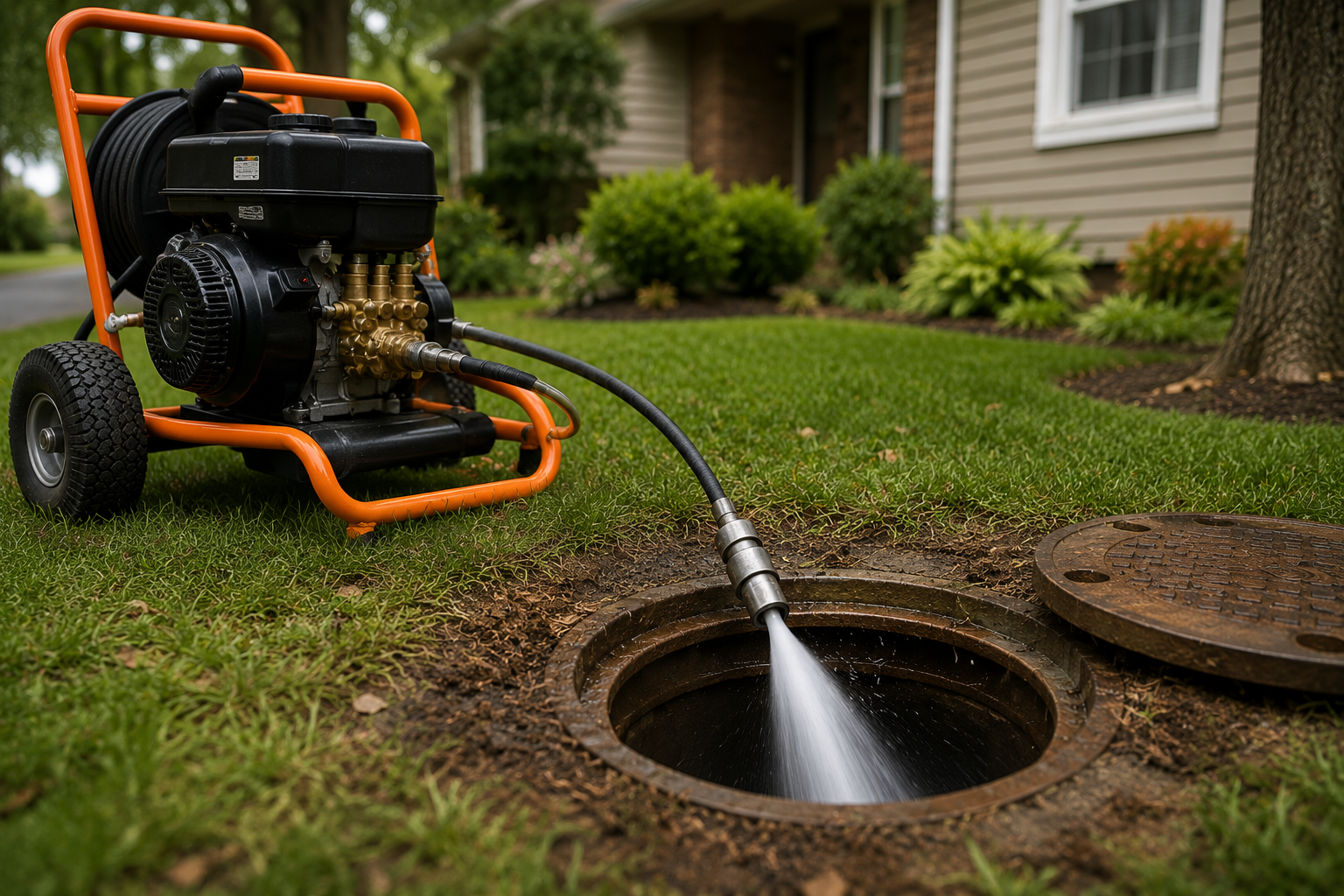 Sewer scope camera inspection at a residential property in Portland Oregon
