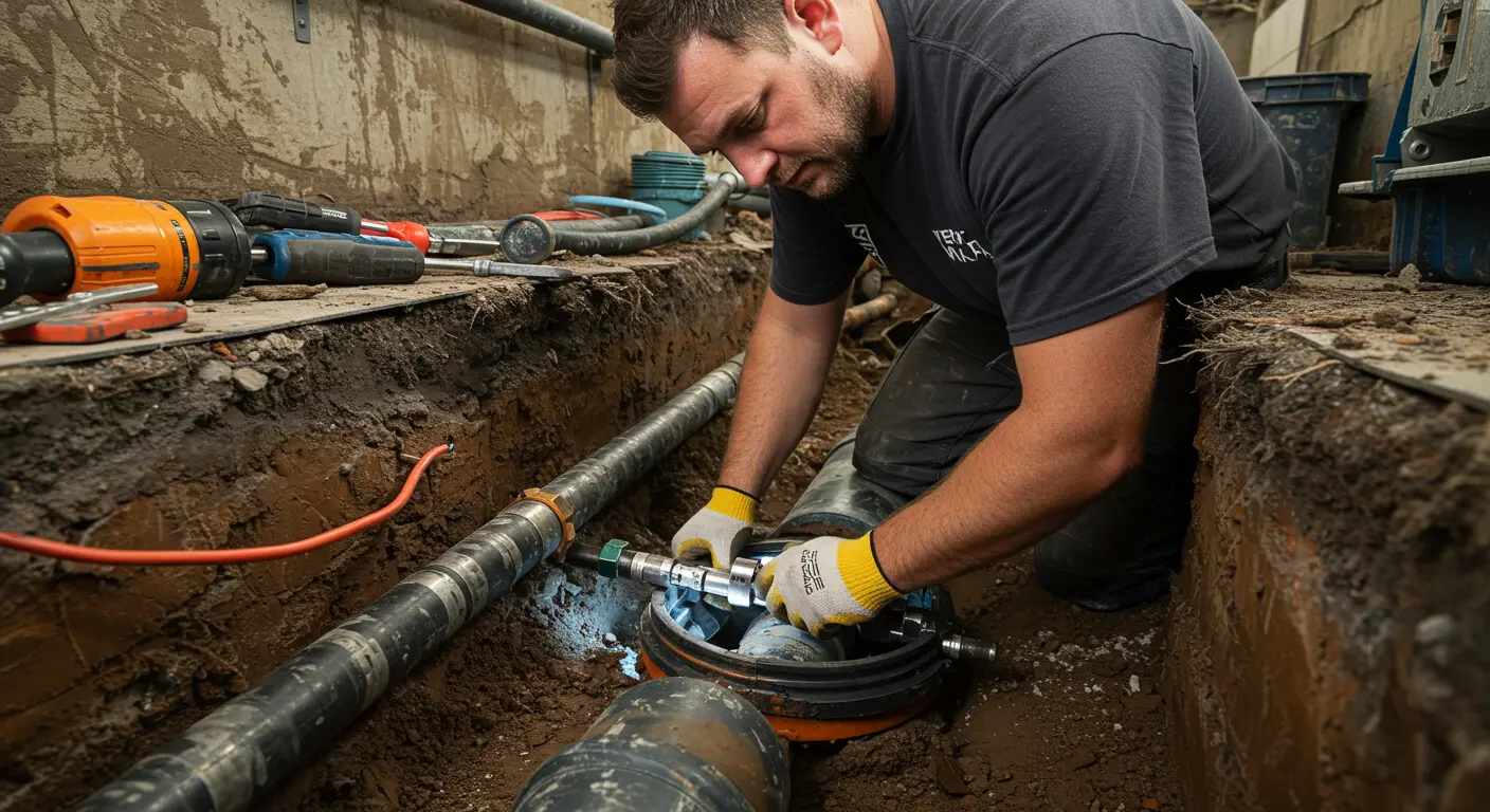 Camera inspection showing a belly in a sewer line Portland Oregon