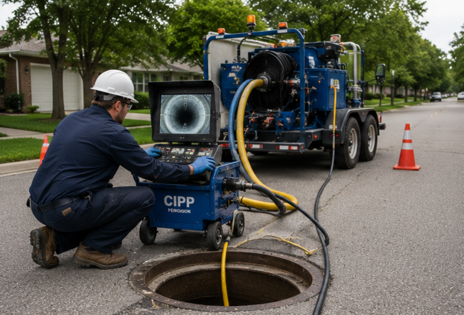 Cured-in-place pipe repair CIPP liner installation in Portland Oregon